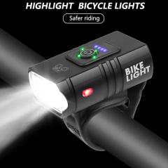 Đèn trước xe đạp T6 LED 10W 800LM dùng pin sạc - đèn xe đạp